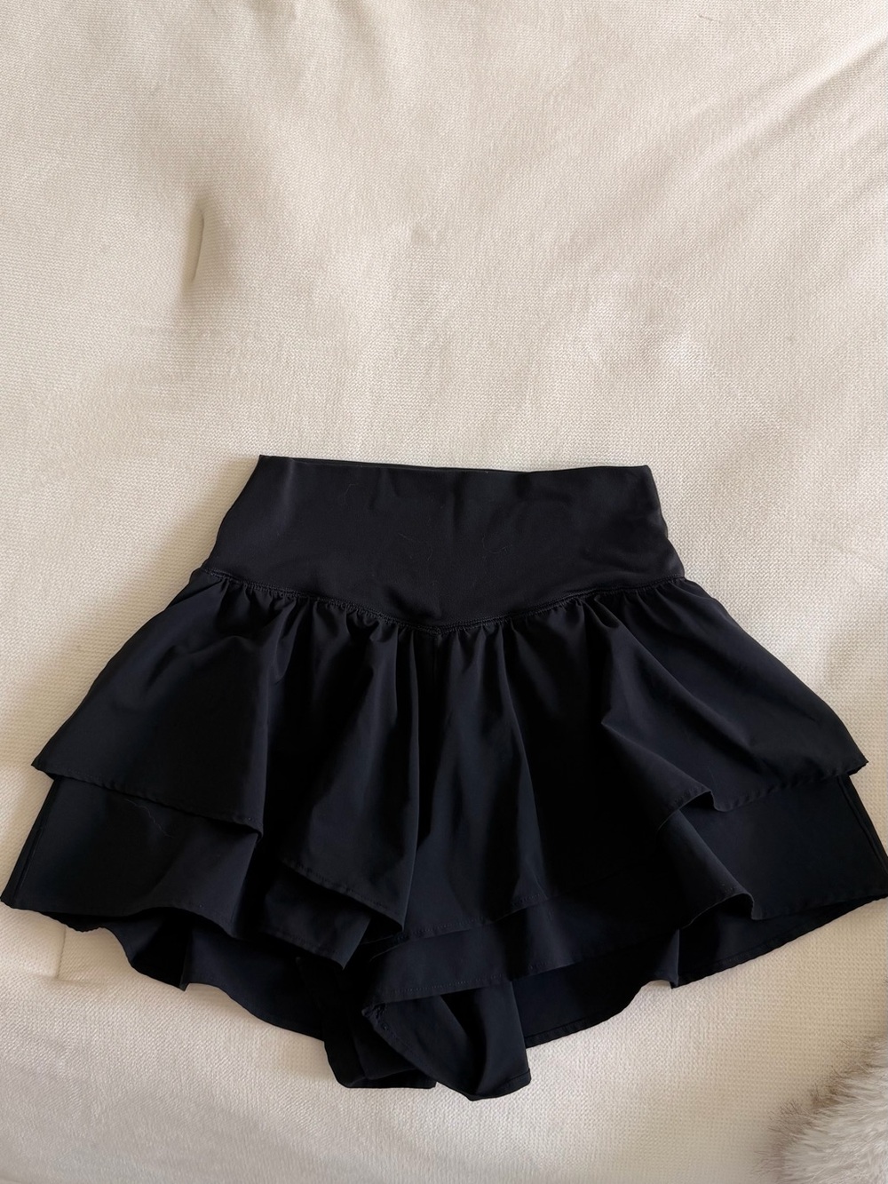 Aerie Black Ruffle Athletic Shorts for Women